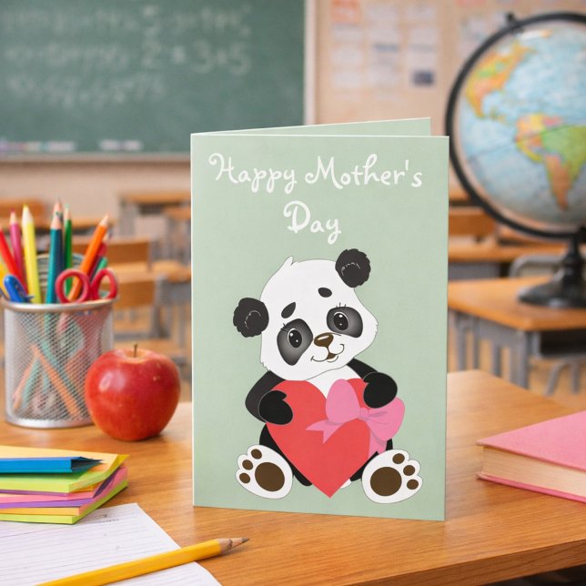 Bedårande Panda Mors Dag Kort (Skapare uppladdad)