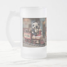 Bedårande Pandafigur på ett gammalt leksakståg