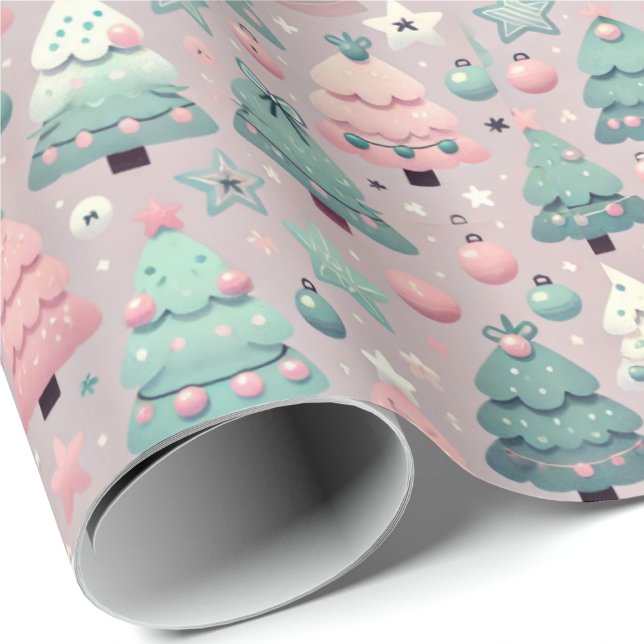 Bedårande Pastell Tonåring Julgran Högtid Presentpapper (Skapare uppladdad)