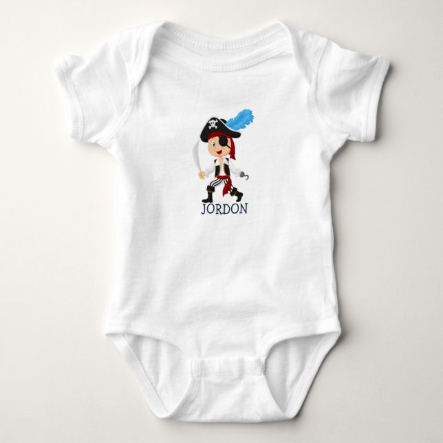 Bedårande piratbaby bodysuit t shirt (Framsida)