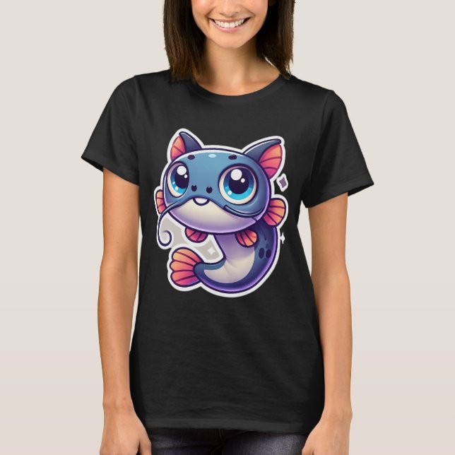 Bedårande platt huvudmalfisk t shirt (Framsida)