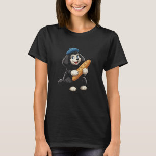 Bedårande Poodle Baguette Fransk Charm Grafik T Shirt