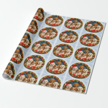 Bedårande presentpapper med julvalpar