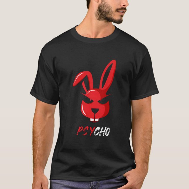 Bedårande Psykisk Konstig Kanin T Shirt (Framsida)