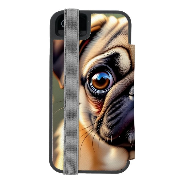 Bedårande Pug närbild | Söt hund  Incipio iPhone Wallet Skal (Folio Baksidan)
