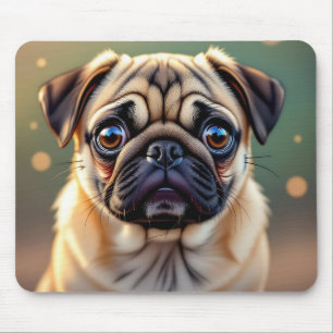 Bedårande Pug närbild Söt hund Musmatta