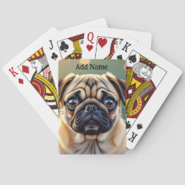 Bedårande Pug närbild | Söt Hund Personlig Casinokort