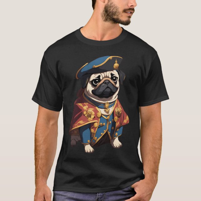 Bedårande Pug-präst Hälsare Illustration - Fantasy T Shirt (Framsida)