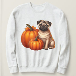 Bedårande Pug sittande bredvid pumpor med höst T Shirt
