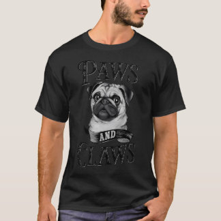 Bedårande Pug "Tassar och Klor" T Shirt
