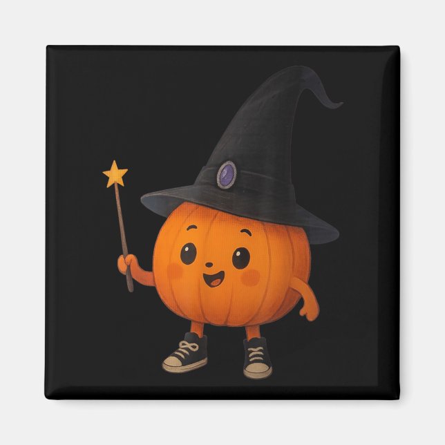 Bedårande Pumpa Trollkarl  Magnet (Framsidan)