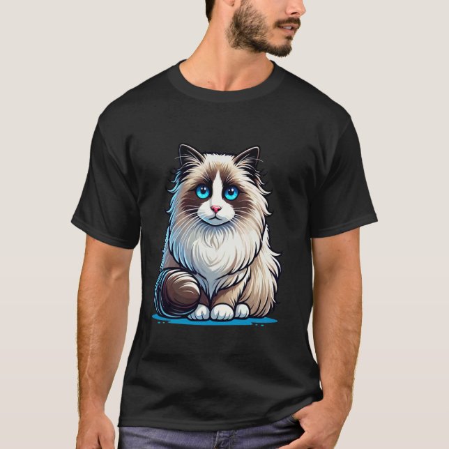 Bedårande Ragdoll Katt Design T Shirt (Framsida)