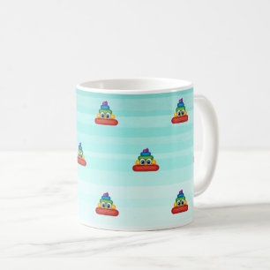 Bedårande regnbågsbajs-emoji kaffemugg