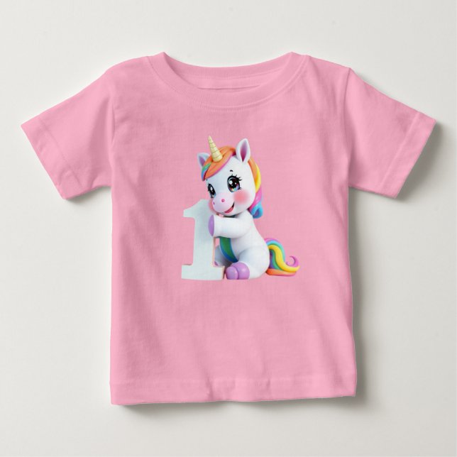 Bedårande regnbågsenhörning t shirt (Framsida)
