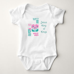 Bedårande religiös rosa grön retroblommig namn t shirt