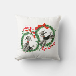 Bedårande Retro Poodles God Jul Krans Kudde