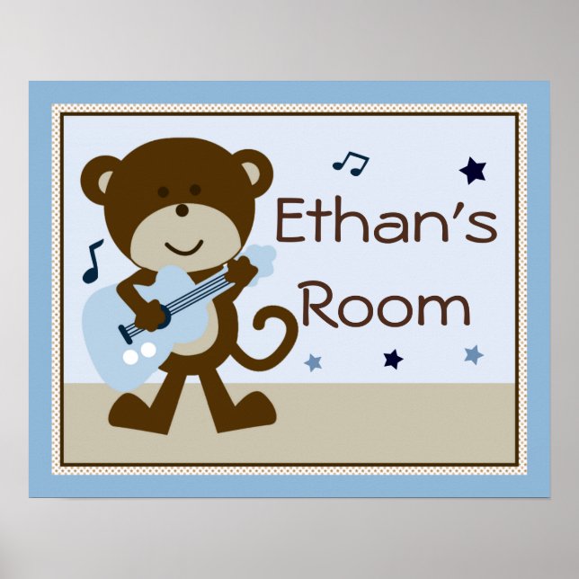 Bedårande Rockstjärna/Monkey Rocker Affisch/tryck Poster (Framsidan)