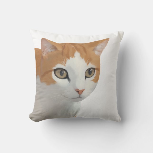 Bedårande rödhårig kattkonst kudde (Framsida)