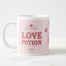Bedårande Rosa Alla Hjärtans Dag Cupid Kärlek Fört Jumbo Mugg