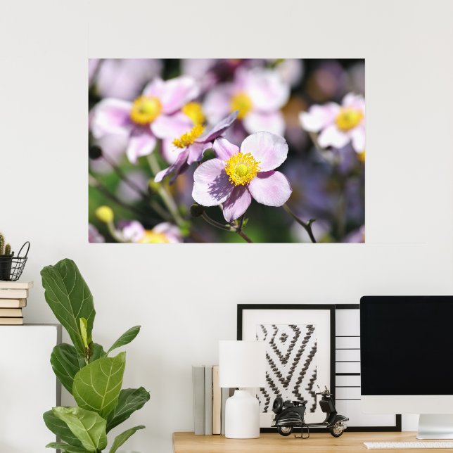 Bedårande rosa blommor poster (Hemmakontoret)