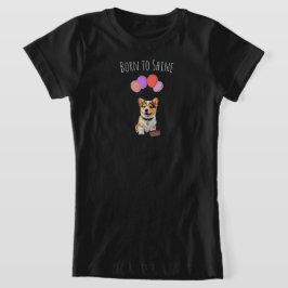 Bedårande Rosa Corgi Födelsedags Tjej Klänning T Shirt