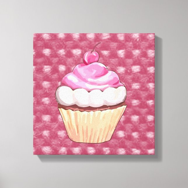 Bedårande Rosa Cupcake Canvastryck (Framsida)
