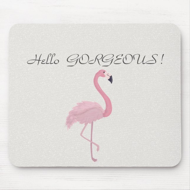 Bedårande Rosa Flamingo - Hej Strålande Musmatta (Framsidan)