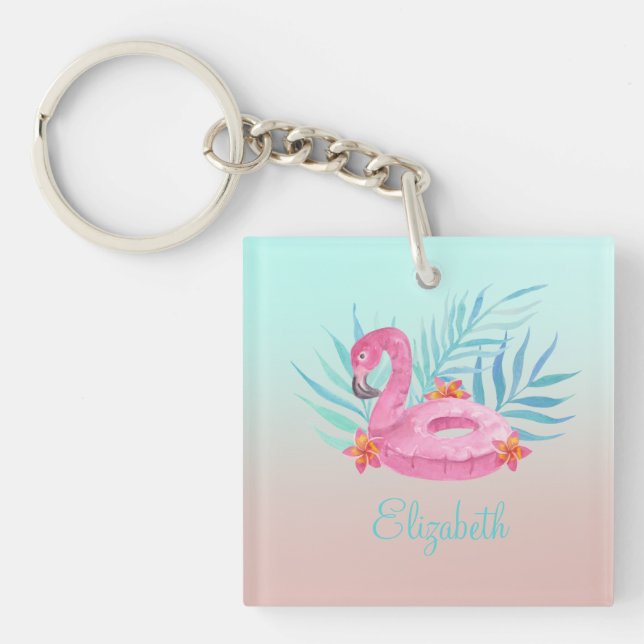 Bedårande Rosa Flamingo Palmblad  (Framsidan)