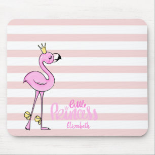 Bedårande rosa flamingo rosa vita ränder musmatta