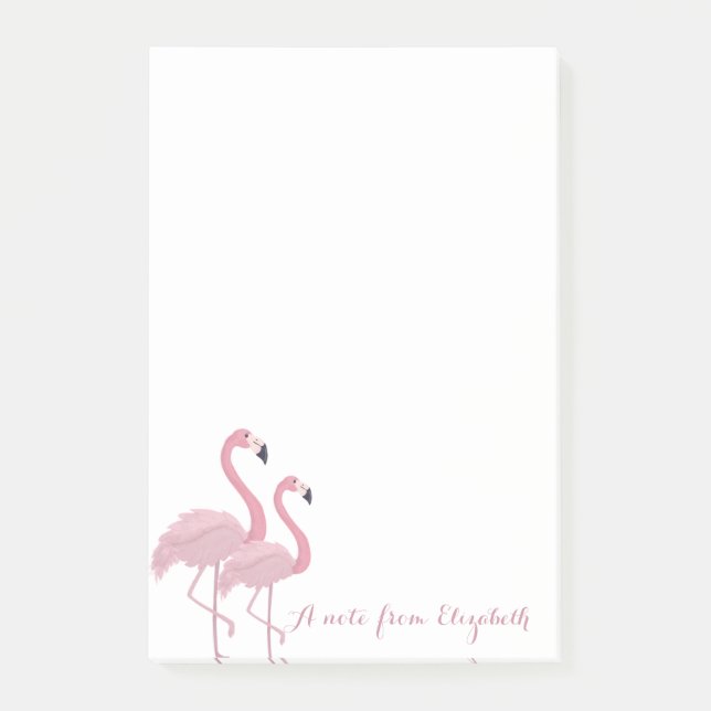 Bedårande Rosa Flamingos Post-it Block (Framsida)