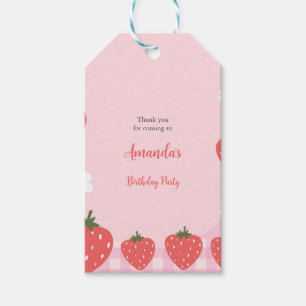 Bedårande Rosa Jordgubbe Presentetikett