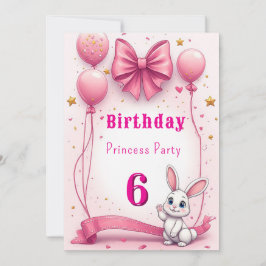 Bedårande Rosa Kanin Födelsedagsfest Kul 🐰 Inbjudningar