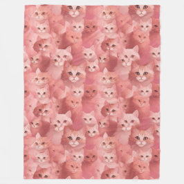 Bedårande rosa katt  fleecefilt