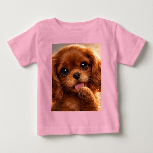 Bedårande Ruby Cavalier Spaniel T Shirt (Framsida)