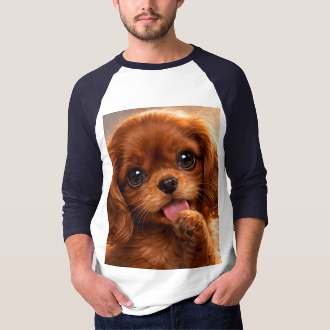 Bedårande Ruby Cavalier Spaniel T Shirt (Framsida)