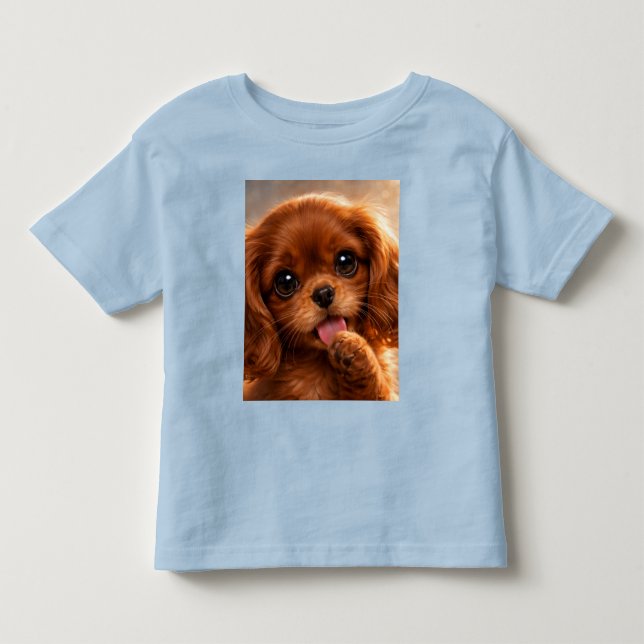 Bedårande Ruby Cavalier Spaniel T Shirt (Framsida)