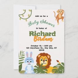 Bedårande Safari Baby Shower Inbjudan