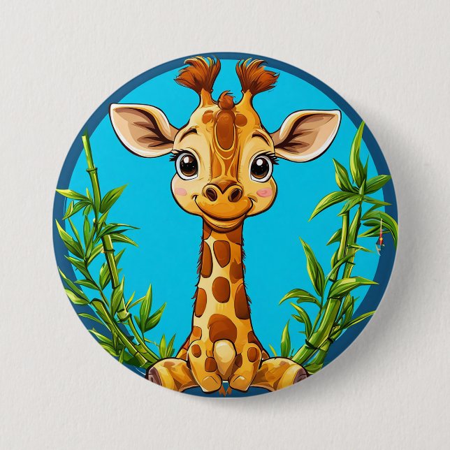 Bedårande serie-giraff med bambus knapp (Framsida)