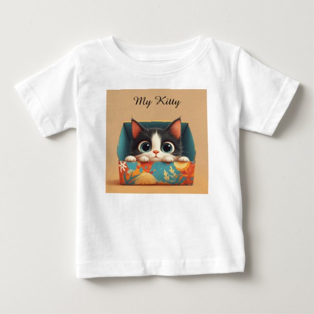 Bedårande serie-kattunge med stora ögon t shirt (Framsida)