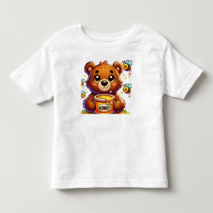 Bedårande seriebjörn som håller honungsburk t shirt