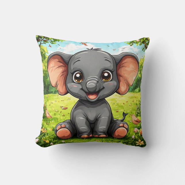 Bedårande serieelefant kudde (Framsida)