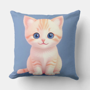 Bedårande seriefigur av en kattunge med blå ögon kudde