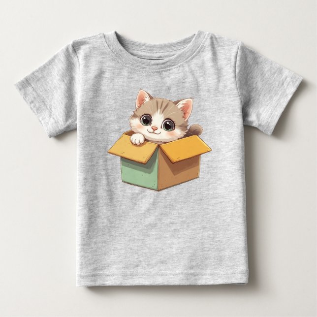 Bedårande seriefigur kattunge med stora ögon t shirt (Framsida)
