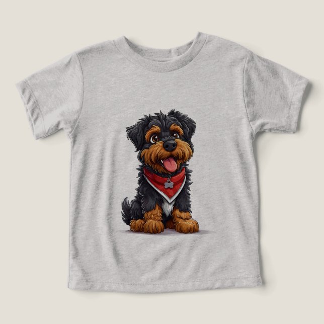 Bedårande seriefigur-stil hund t shirt (Design Framsida)