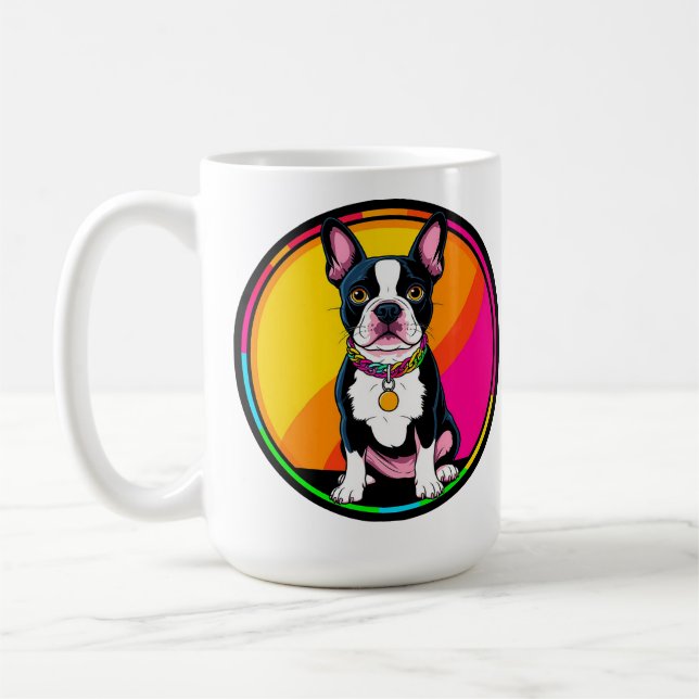 Bedårande serietecknad hund kaffemugg (Vänster)