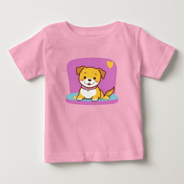 Bedårande serietecknad hund med glad uttryck t shirt (Framsida)