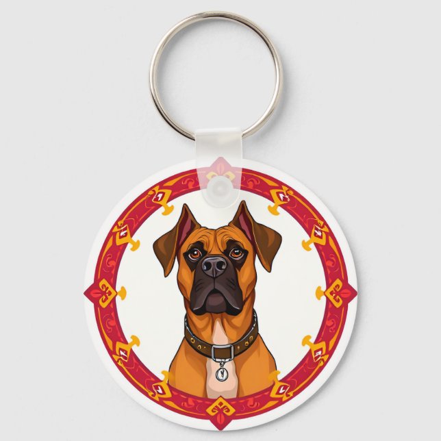 Bedårande serietecknad hund nyckelring (Framsida)