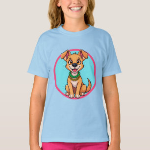 Bedårande serietecknad hund som ler glatt t shirt