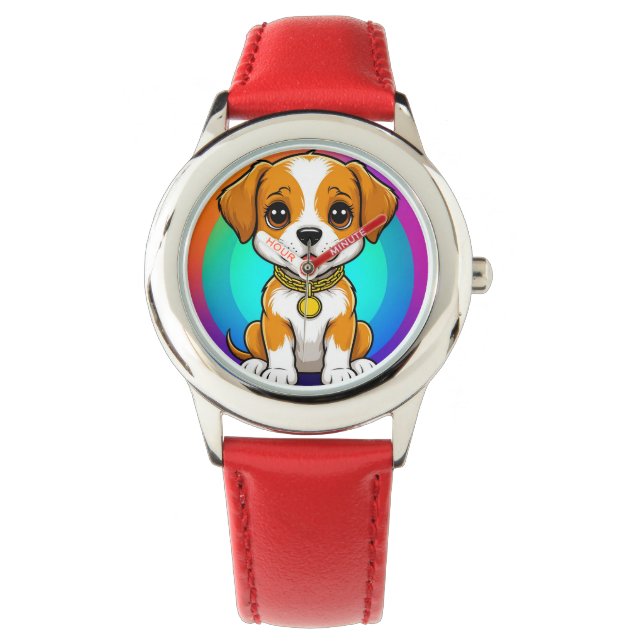 Bedårande serietecknad valp armbandsur (Framsida)