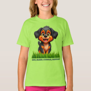 Bedårande serietecknad valp med klara ögon t shirt